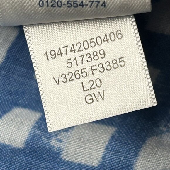 Lands’ End Shirt Mens XL Blue White Linen Check Plaid Button Up Tailored Fit - Picture 8 of 13